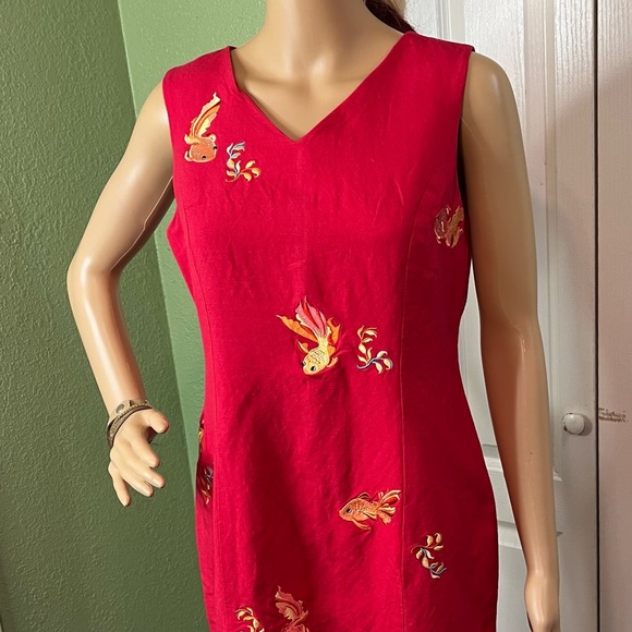 Annie Alexander Embroidered Fish Midi Dress - Picture 2 of 8